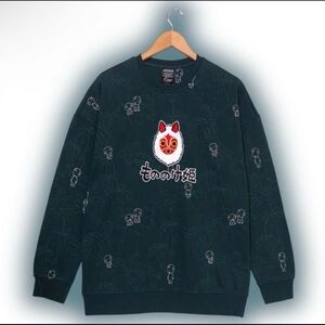 Studio Ghibli Princess Mononoke San's Mask Kodama Embroidered Crewneck (MD)